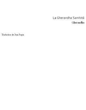 [Dossier Santé Democrite 01] • Gherandha Samhitâ - Traité Classique De Hatha-Yoga
